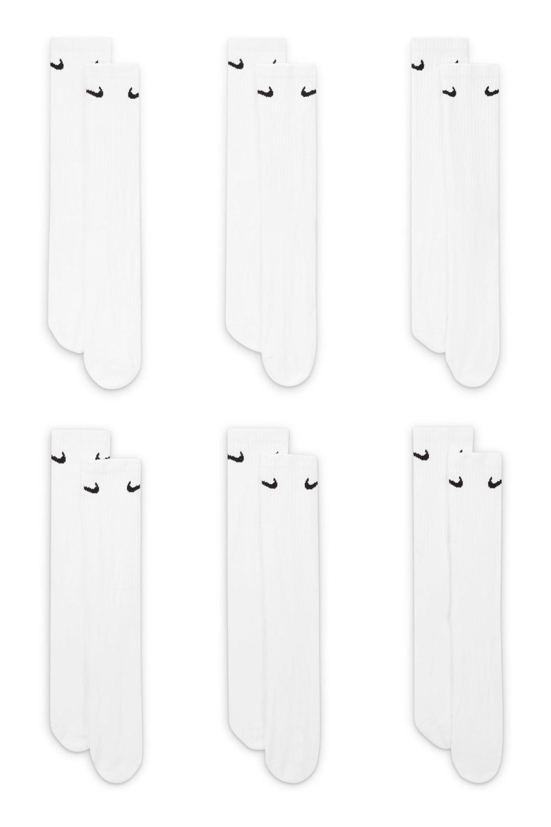Buy Nike White Crew Cushioned Socks Six Pack from the Next UK online shop