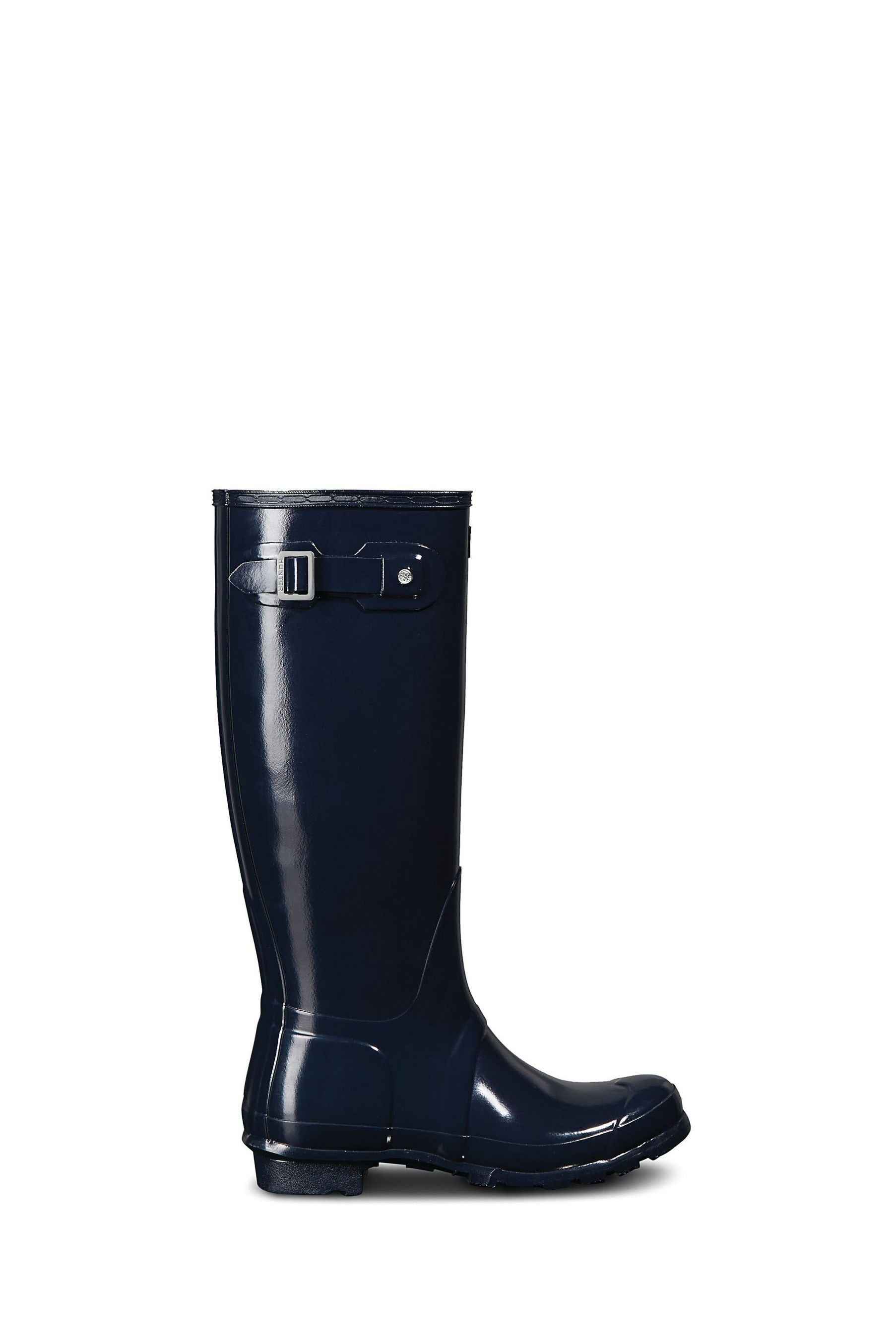 hunter tall black gloss wellies size 5