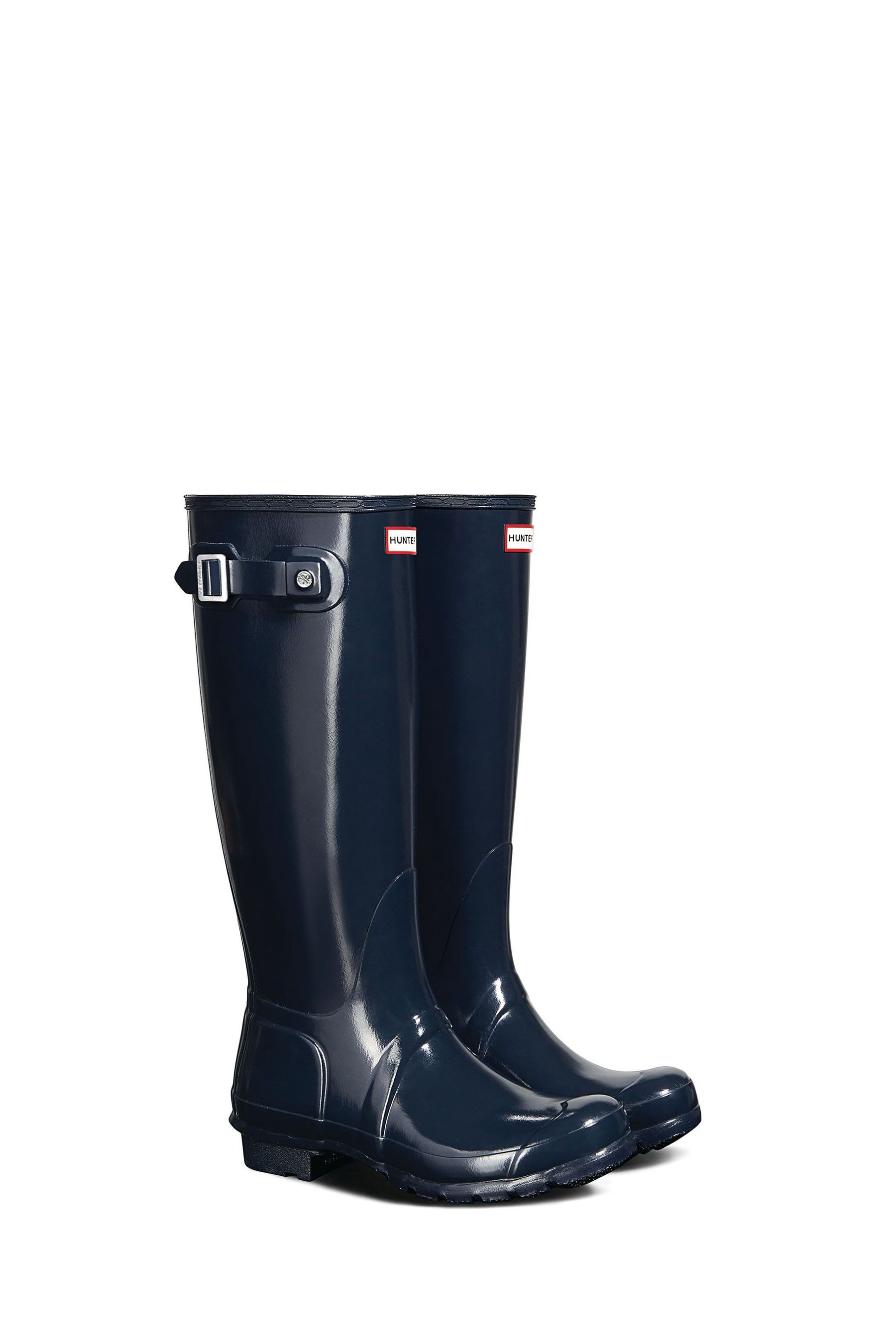 hunter tall black gloss wellies size 5